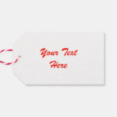 Rood kerstfeest met tekstportret cadeaulabel (Achterkant Horizontaal)