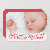 Rood kerstfeest Mirakel Holiday Aankondiging (Voorkant / Achterkant)
