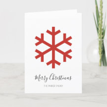 Rood kerstfeest Snowflake Kaart