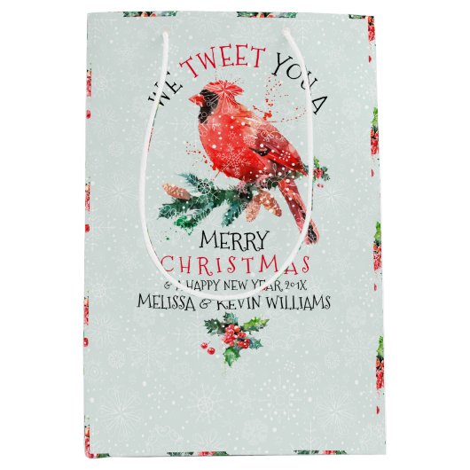 Rood kerstfeest.. we hebben je een prettig kerstfe medium cadeauzakje (Voorkant)