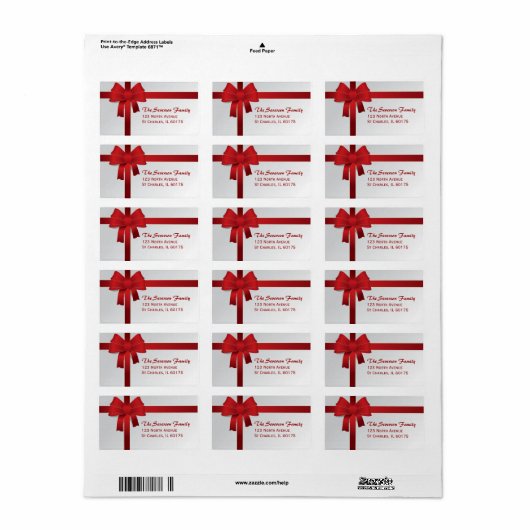 Rood kerstfeestdag etiket (Full Sheet)