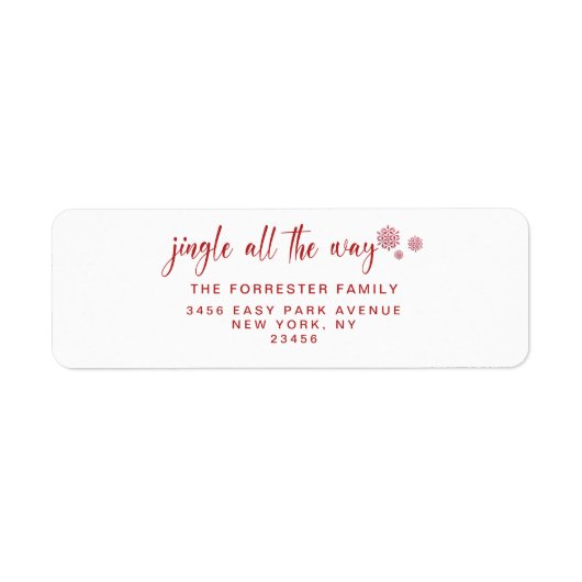 Rood kerstfeestdag — helemaal onderweg etiket (Voorkant)