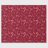 Rood kerstfeestdag snoepsnoep Snowflakes Modern Cadeaupapier (Vlak)