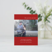 Rood kerstfoto Zwangerschap Aankondiging Kaart (Staand voorkant)