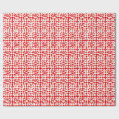  rood kerstgeometrisch quilt kunstontwerp cadeaupapier (Vlak)