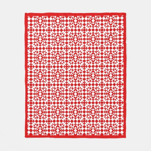  rood kerstgeometrisch quilt kunstontwerp fleece deken (Voorkant)
