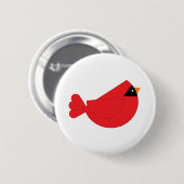 Rood kerstkardinaal Bird Ronde Button 5,7 Cm (Voorkant /achterkant)