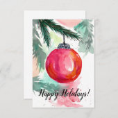 Rood kerstkerstkaartje bedankkaart (Voorkant / Achterkant)