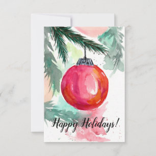 Rood kerstkerstkaartje bedankkaart