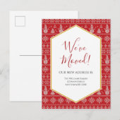 Rood kerstkeuken Verplaatsend Aankondiging Briefka Briefkaart (Voorkant / Achterkant)