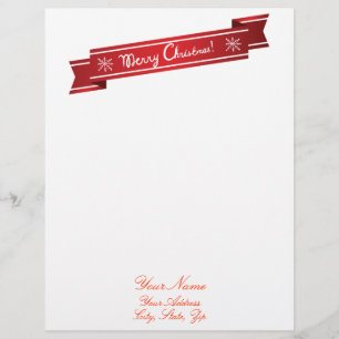Rood kerstlint briefhoofd ontwerp