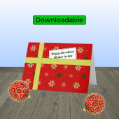 Rood kerstpakket voor schoonmoeder feestdagen kaart