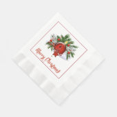 Rood kerstpapier servet (Hoek)