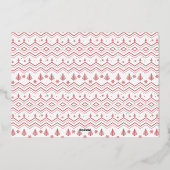 Rood kerstpatroon Eenvoudige folie script kaart (Achterkant)