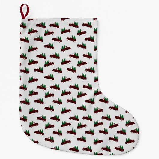 Rood kerstpatroon grote kerstsok (Voorkant)