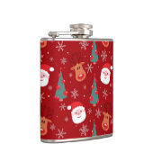 Rood kerstpatroon heupfles (Rechts)