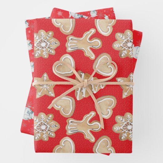 🎄Rood kerstpatroon Inpakpapier Vel (In situ)