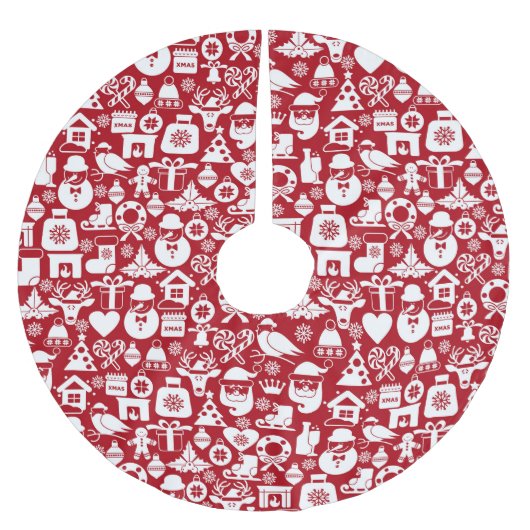 Rood kerstpatroon kerstboom rok (Voorkant)