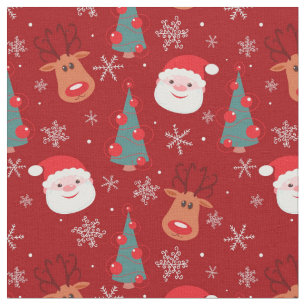 Rood kerstpatroon stof