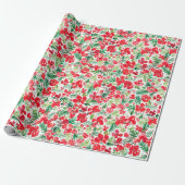 Rood kerstpatroon waterverf cadeaupapier (Uitgerold)