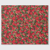 Rood kerstpatroon waterverf Donker Cadeaupapier (Vlak)