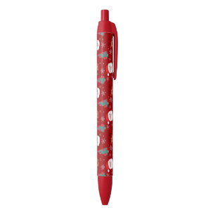 Rood kerstpatroon zwarte inkt pen