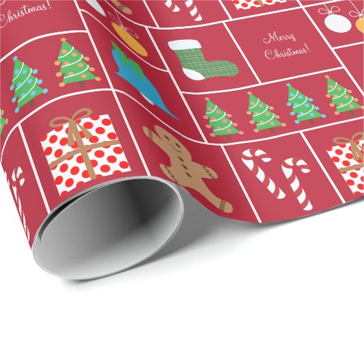 Rood kerstpatroonpapier cadeaupapier (Rol Hoek)