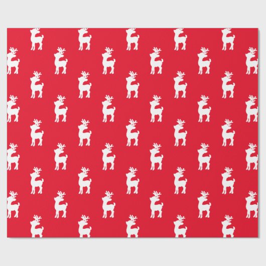 Rood kerstrendierpatroon cadeaupapier (Vlak)