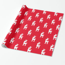 Rood kerstrendierpatroon cadeaupapier