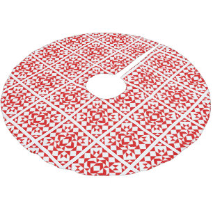  Rood kerstritsgeometrisch Quilt Patroon Kerstboom Rok