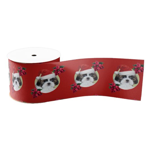 Rood kerstschild tzu 3-inch driekleurig lintje grosgrain lint (Spoel)