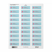 Rood kerstsierblauw retourlabel etiket (Full Sheet)