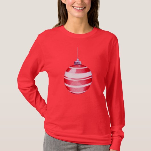 Rood kerstsiergebed voor dames T-shirt (Voorkant)