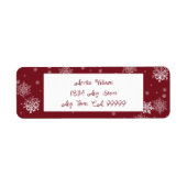 Rood kerstsnowflakes etiket (Voorkant)