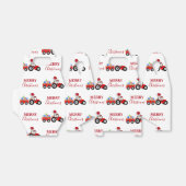 Rood kersttractor Boerderij Bedankdoosjes (Uitgevouwen)