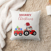 Rood kersttractor Boerderij Kussen (Deken)