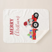 Rood kersttractor Boerderij Sherpa Deken (Voorkant (horizontaal))