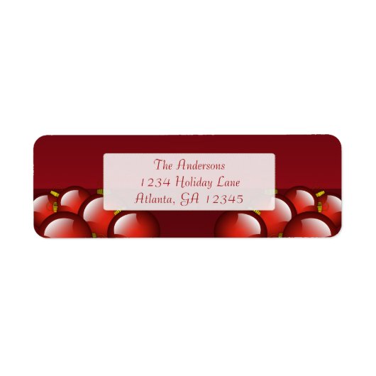 Rood kerstversieringen Retouradres Etiket (Voorkant)
