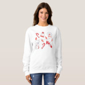 Rood kerstvioolshirt  trui (Voorkant volledig)