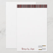 Rood keukenpapier met snijstrepen briefpapier (Voorkant / Achterkant)