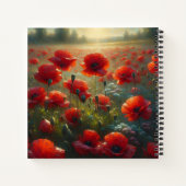 rood klaproos veld op een zomerdag notitieboek (Achterkant)