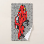 Rood Klassiek Corvette Design Bath-handdoekset Bad Handdoek (Handdoek)