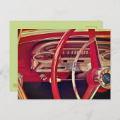 Rood Klassiek  dashboard van het voertuig Briefkaart (Voorkant / Achterkant)