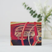 Rood Klassiek  dashboard van het voertuig Briefkaart (Staand voorkant)