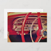 Rood Klassiek  dashboard van het voertuig Briefkaart (Voorkant / Achterkant)