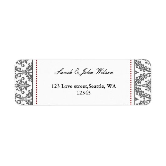 rood kleed, het etiket van het terugkeeradres (Voorkant)