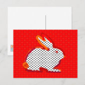 "rood konijn" digitaal het schilderen Briefkaart (Voorkant / Achterkant)