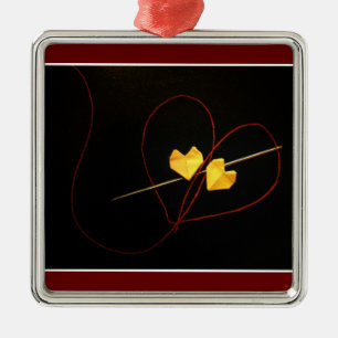 Rood koord van Vate Metalen Ornament