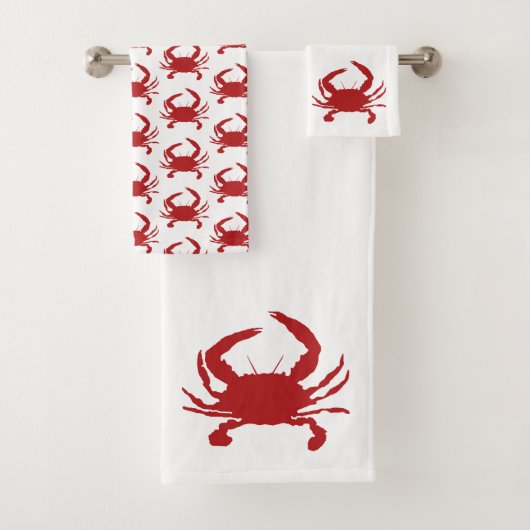 Rood krab Patroonbalkset Bad Handdoek (Insitu)