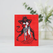 Rood Krampus Snijdend Hart Heartbreaker Briefkaart (Staand voorkant)